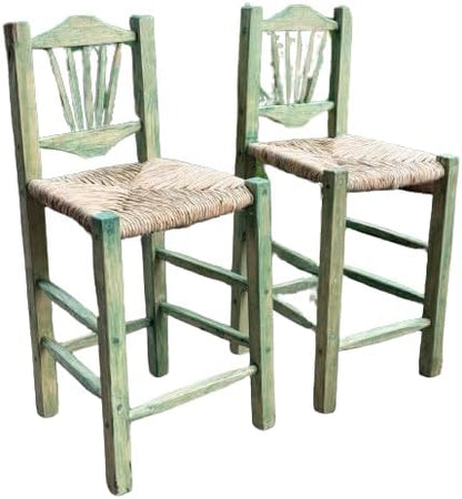 Sustainable Oak Wood Bar Stool, Green 