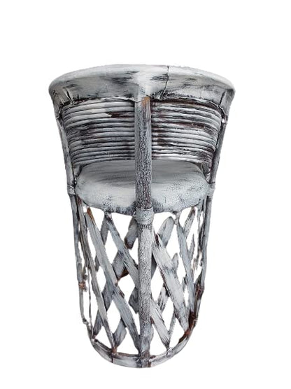 Antique Distressed Equipal Bar Stool for Cantina Bar. 