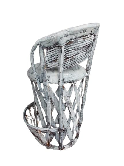 Antique Distressed Equipal Bar Stool for Cantina Bar. 