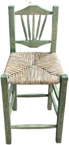 Sustainable Oak Wood Bar Stool, Green 