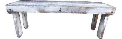 Handcrafted solid wood bench, 1m x 29cm x 43cm high, vintage style, for 2 people, ideal for terraces, cabins and beach houses 
