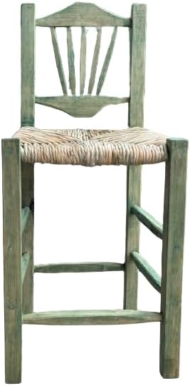 Sustainable Oak Wood Bar Stool, Green 