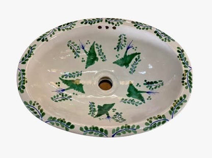 Lavabo Ovalin Chico En Talavera Fina Estilo Antiguo. T1/851