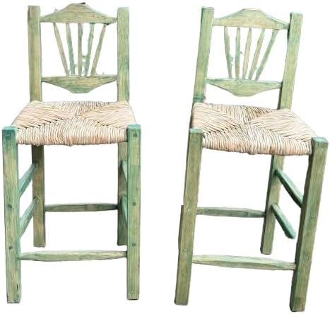 Sustainable Oak Wood Bar Stool, Green 