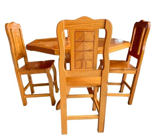 Comedor Artesanal En Madera De Cedro Estilo Antiguo.