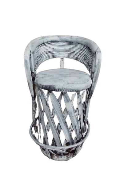 Antique Distressed Equipal Bar Stool for Cantina Bar. 