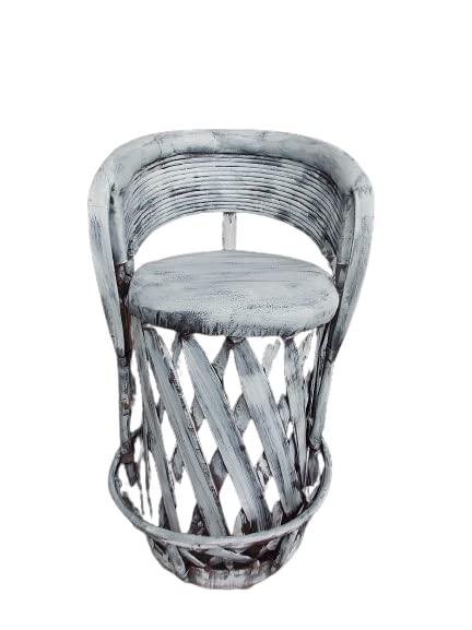Antique Distressed Equipal Bar Stool for Cantina Bar. 