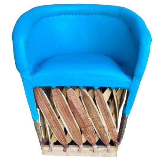 Equipal Wooden Leather Chair, Traditional Antique Style.