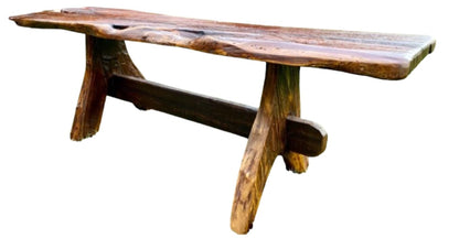 Mesa De Tablones De Madera De Mezquite.