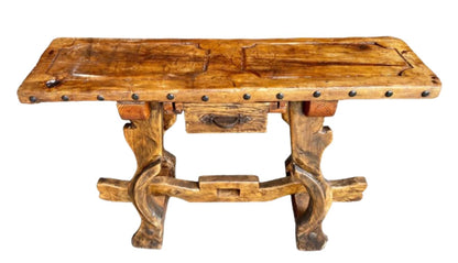 Original Credenza Coqueta Puerta Antigua Y Patas De Yugos
