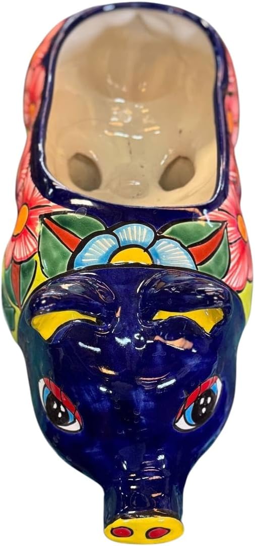 Bella Maceta Cerdo Exclusivo En Talavera Fina Estilo
