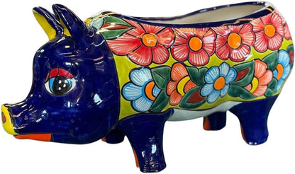 Bella Maceta Cerdo Exclusivo En Talavera Fina Estilo