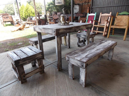 Comedor Artesanal Vintage De Madera Sustentable De Pallets