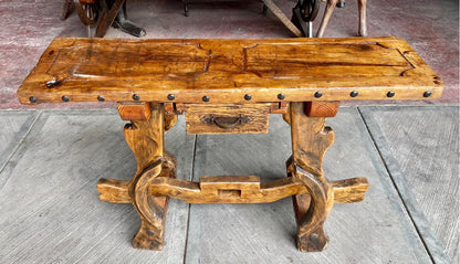 Original Credenza Coqueta Puerta Antigua Y Patas De Yugos