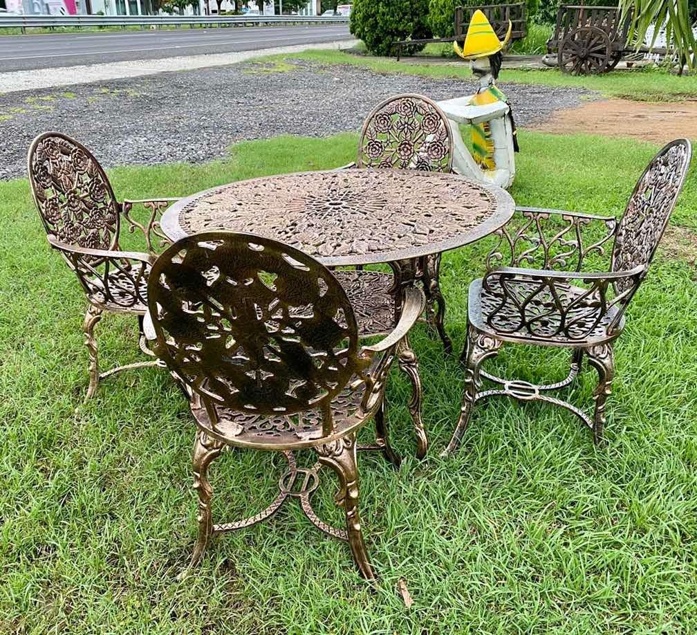 Comedor Artesanal Aluminio Reforzado Estilo Rosas Antiguo