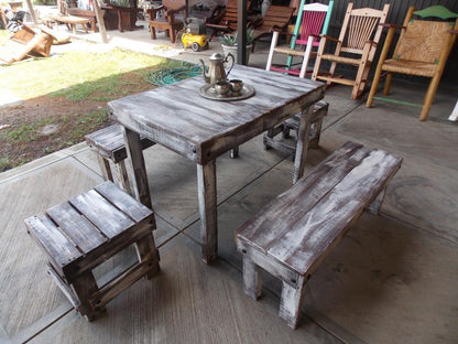 Comedor Artesanal Vintage De Madera Sustentable De Pallets