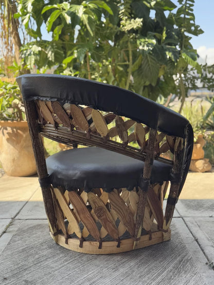 Silla Equipal Artesanal Muy Amplio Estilo Estacas Antiguo