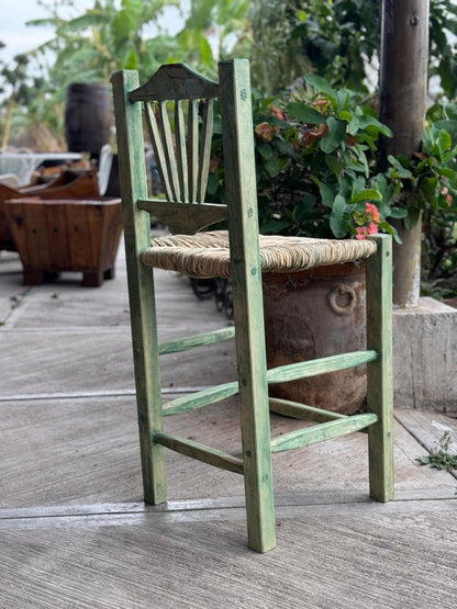 Sustainable Oak Wood Bar Stool, Green 