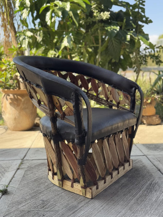 Very Wide Antique Stakes Style Handmade Equipal Chair