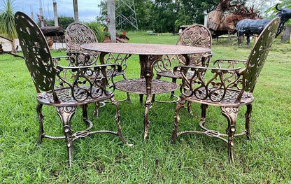 Comedor Artesanal Aluminio Reforzado Estilo Rosas Antiguo