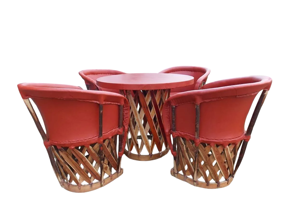 Hermoso Comedor De Equipal Estilo Antiguo. Gran Calidad Terracota