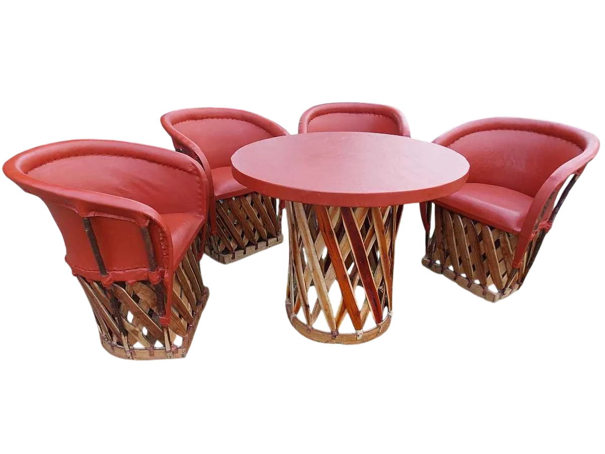 Hermoso Comedor De Equipal Estilo Antiguo. Gran Calidad Terracota