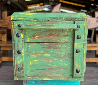 Baúl De Madera Vintage Estilo Ferrocarril Antiguo