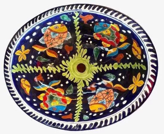 Giant Oval Sink Fine Talavera Antique Style Fish Add to Favorites