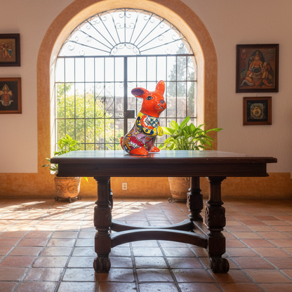 Exclusiva Maceta De Conejo En Fina Talavera. Estilo Antiguo Talaveriado Conejo