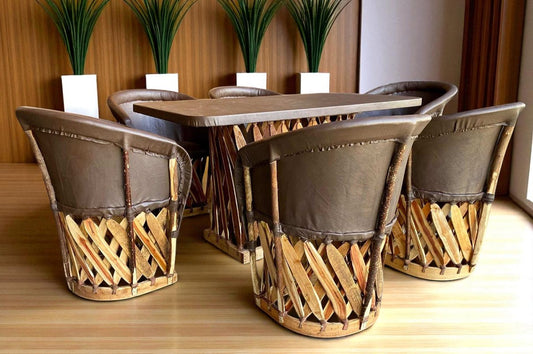 Traditional Equipal Dining Room for 6 People, Antique Style