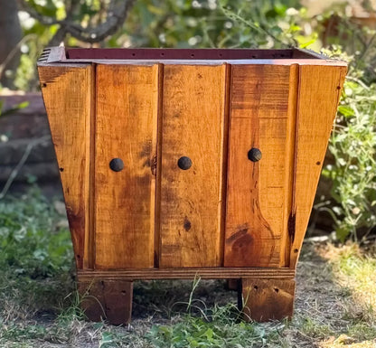 Maceta Macetero De Madera Encino Estilo Minimalista Antiguo.