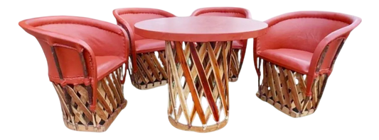 Hermoso Comedor De Equipal Estilo Antiguo. Gran Calidad Terracota