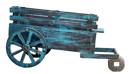 Carreta Artesanal En Madera Antigua De Encino Estilo Vintage