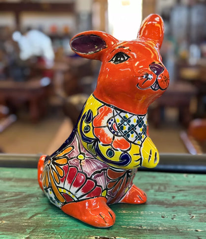 Exclusiva Maceta De Conejo En Fina Talavera. Estilo Antiguo
