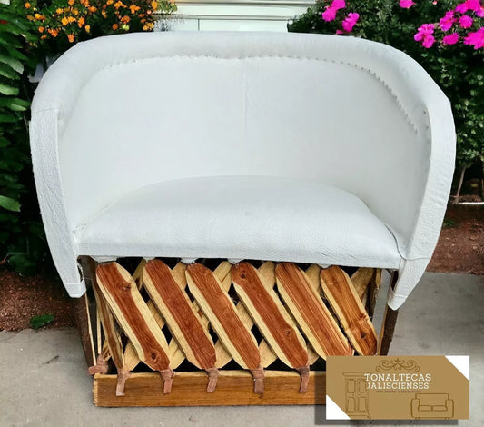 Very Wide Antique Style Handmade Equipal Chair