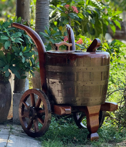Exclusiva Hielera De Barril Roble Y Mezquite Estilo Antiguo.