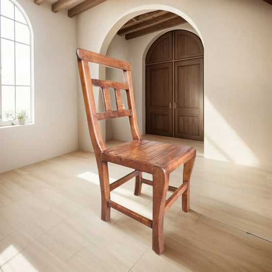 Mesquite Wood and Leather Hacienda Style Chair