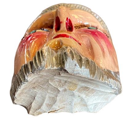 Antigua Mascara Tradicional De Madera Viejito Pintada A Mano