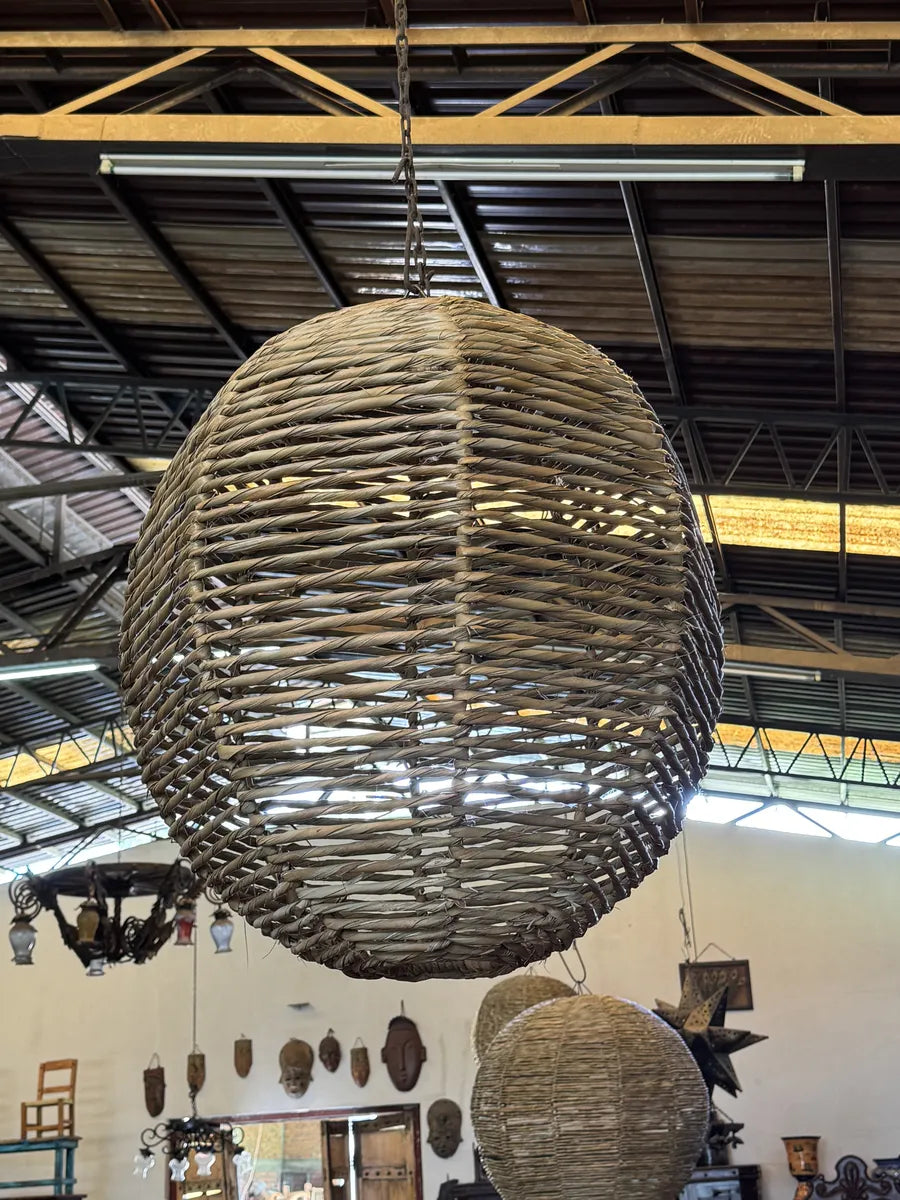 Lampara Farol Colmena Gigante Tejida A Mano Estilo Antiguo.