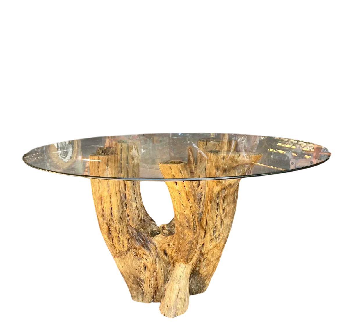 Dining Table Base 4 to 6 Chairs Cactus Wood Antique Style.