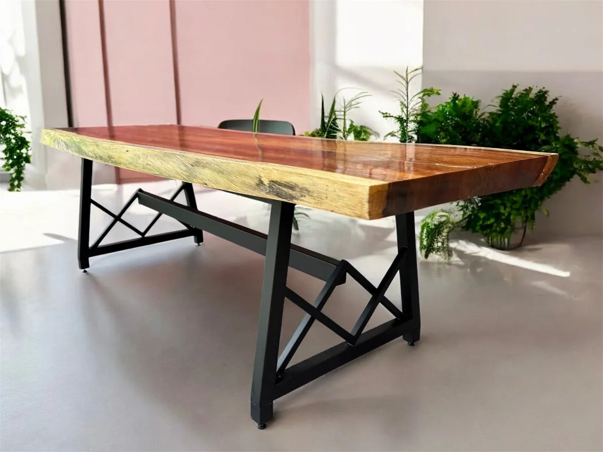Mesa Comedor Tablon Parota Para 10 A 12 Personas