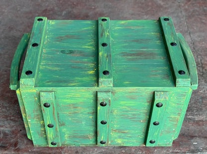 Baúl De Madera Vintage Estilo Ferrocarril Antiguo