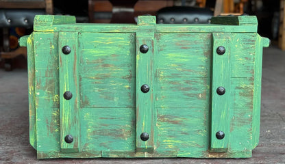 Baúl De Madera Vintage Estilo Ferrocarril Antiguo