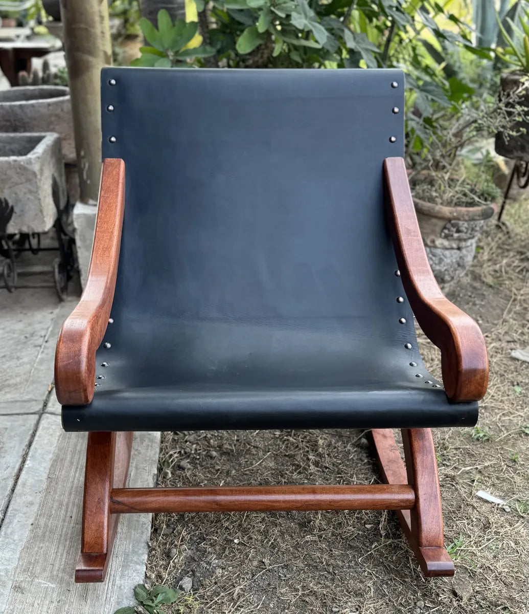 Miguelito Rocking Chair, Mesquite Leather, Antique Style