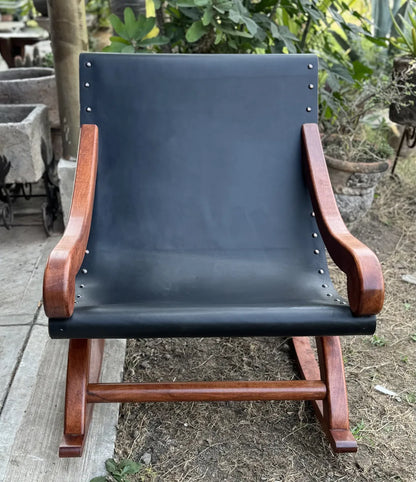 Miguelito Rocking Chair, Mesquite Leather, Antique Style