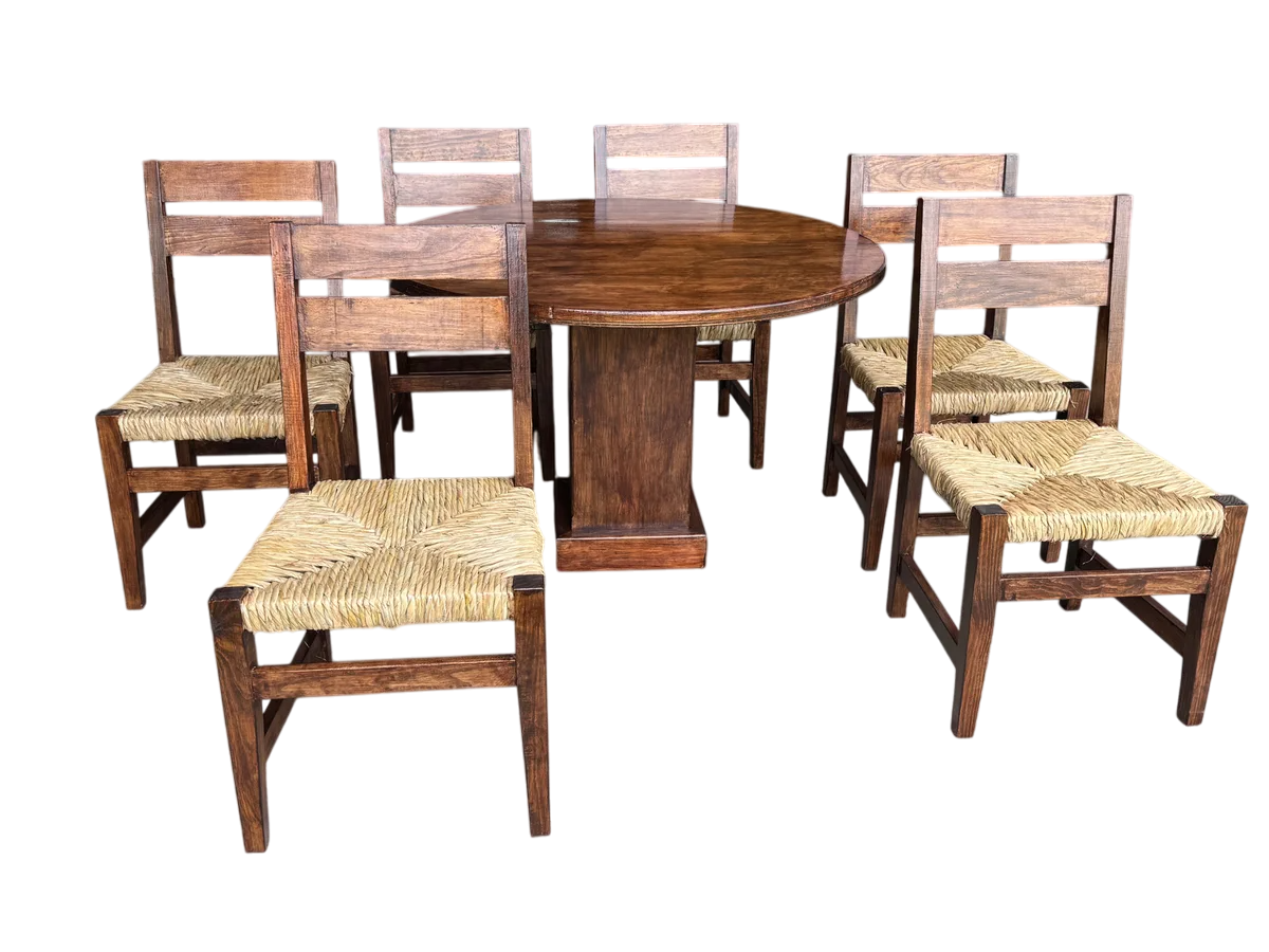 Comedor De 6 Sillas En Madera Sustentable Estilo Minimalista