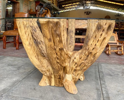 Comedor Para 4 Personas Madera De Cactus, Parota Y Piel