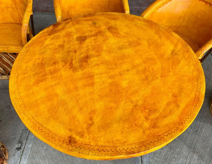 Comedor De Equipal 6 Sillas Pirograbado Estilo Antiguo.