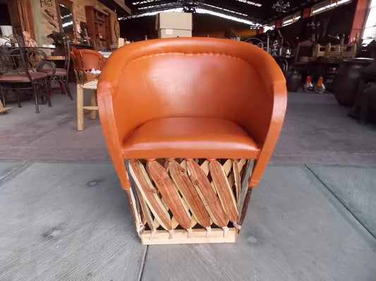 Equipal Traditional Antique Style Handcrafted Wood and Leather