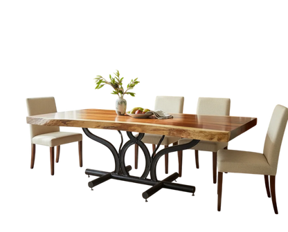 Mesa Comedor Tablon Parota 8 Personas Base Arados 100% Nueva (Reacondicionado)